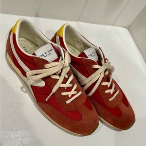 rag & bone retro runner slim sneaker lava red